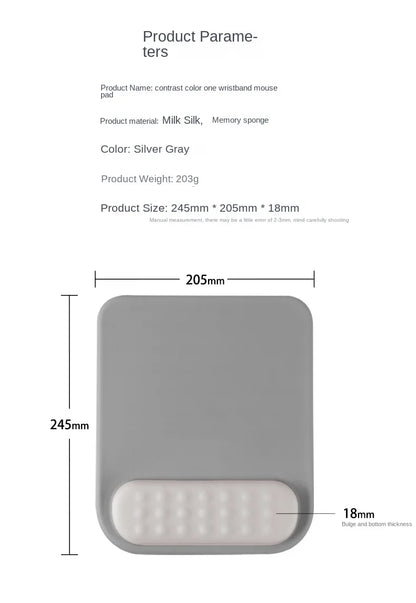 Alfombrilla de ratón con reposamuñecas, base de silicona antideslizante ergonómica, accesorios para juegos, alfombrilla para ratón, alfombrilla para muñeca de espuma viscoelástica
