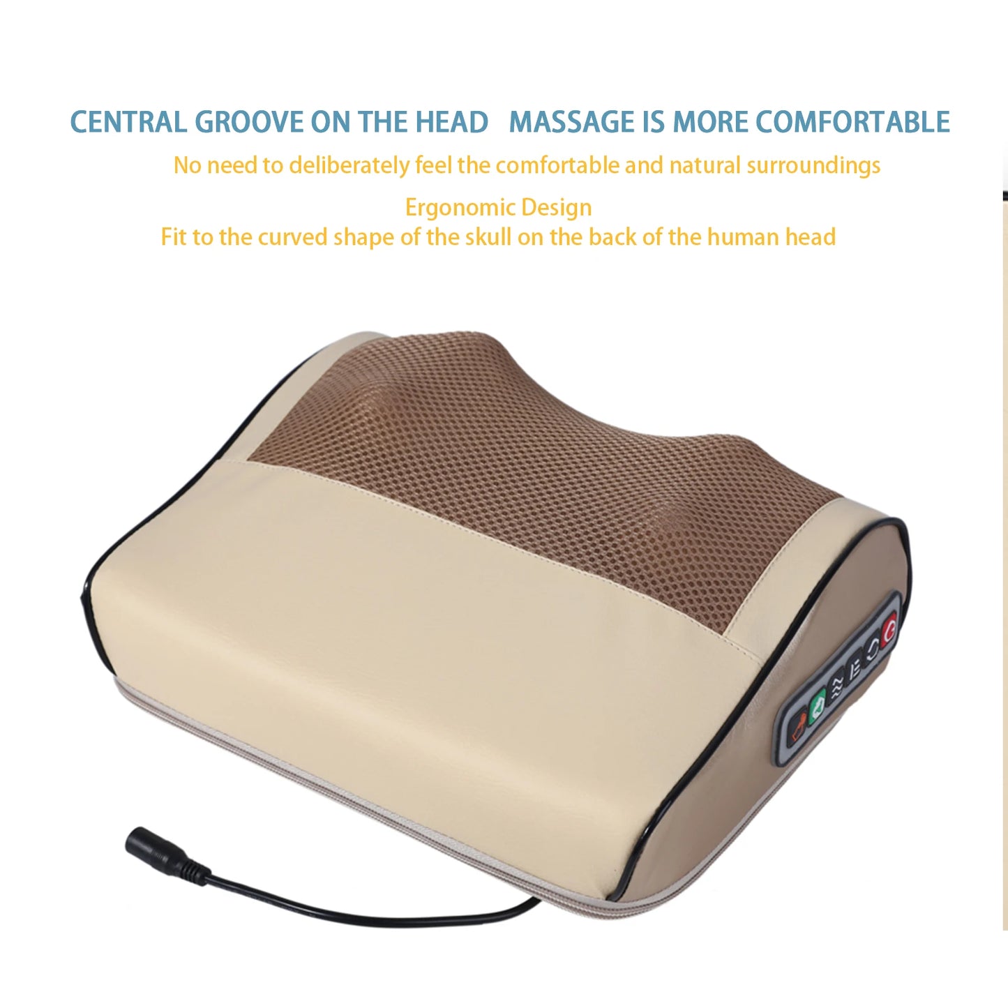 Almohada masajeadora multifuncional para cuello, compresa caliente ajustable, herramienta de masaje para amasar el cuello y los hombros, relajación de la columna Lumbar en el hogar