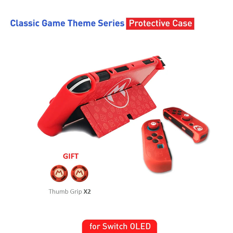 Para NS Switch Shell estuche rígido estilo "M" y "L" carcasa protectora cubierta fina piel NS Switch OLED accesorios de juego