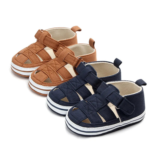 Zapatos transpirables con puntera para bebé, zapatos para caminar para bebé de verano y primavera