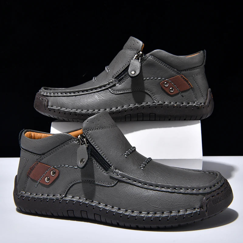 Zapatos informales de cuero de alta calidad para hombre, mocasines transpirables hechos a mano, zapatillas de deporte a la moda, mocasines, zapatos náuticos de marca de lujo