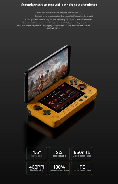 AYANEO Flip 1S DS Flip consola de juegos 7 "1080P 144Hz pantalla OLED consola portátil HX370 8840U máquina de juegos de pantallas duales
