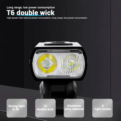 1 unidad, Material plástico, iluminación led, carga USB de faros de bicicleta, adecuado para faros de bicicleta, carrera nocturna, ca