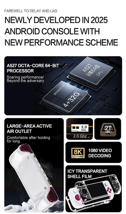 2025 E6MAX Android prácticos jugadores de juegos portátiles pantalla táctil de 8 núcleos y 64 bits 4 + 32GB Retro nostálgico máquina de juego de pantalla de 5 pulgadas