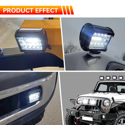 Barra de luz LED de trabajo, faro LED de 12-24V, foco de coche, lámpara antiniebla de diodo para Atv, Tractor, motocicleta, accesorios todoterreno, 4x4, 1/2/4 unidades