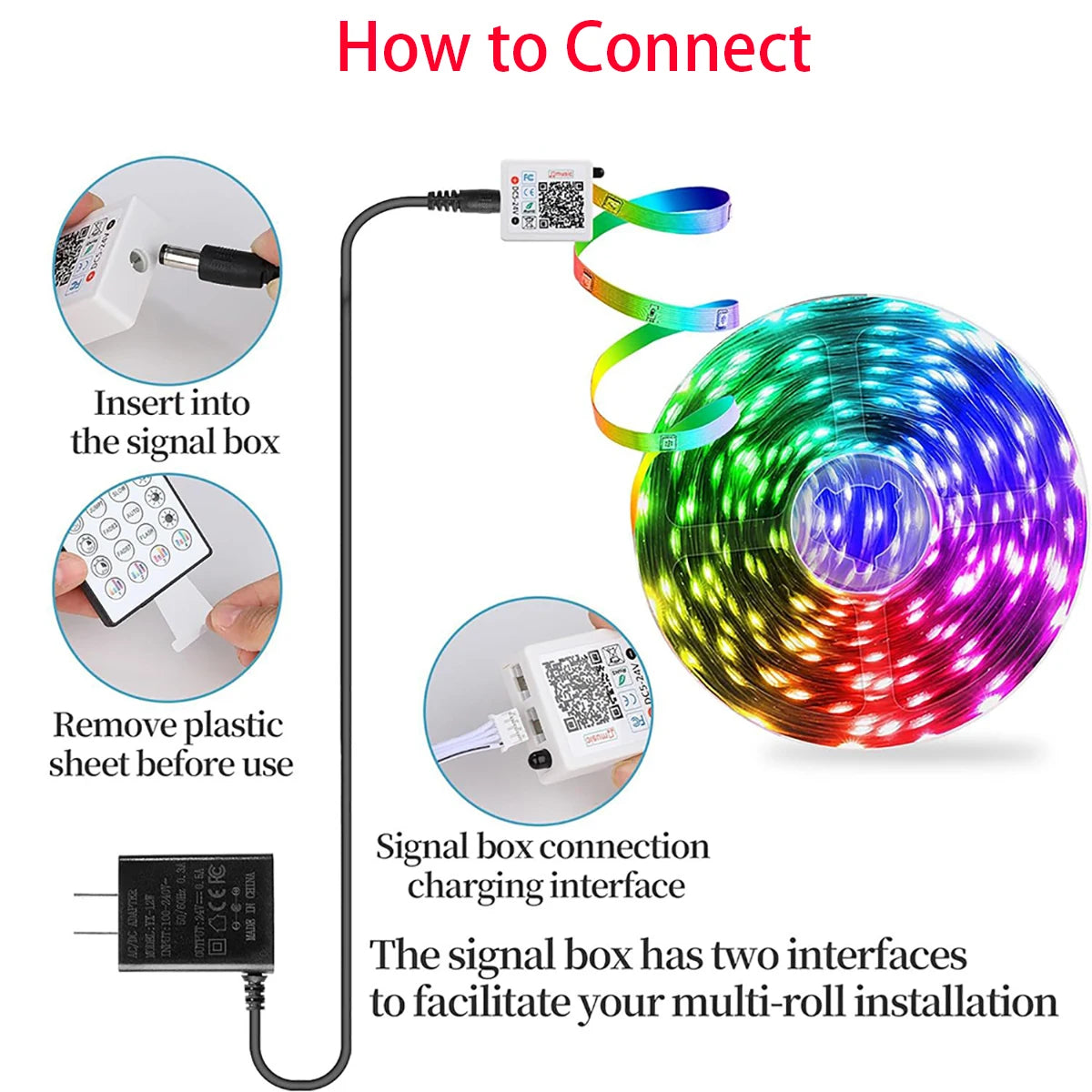 Tira de luces LED de 10m, 20m, 30m, sincronización de música, cinta de luces Led RGB para habitación, decoración de fiesta en casa, retroiluminación de TV, cinta Felxible