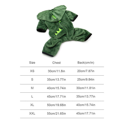 Ropa de Halloween para perros y gatos, disfraz divertido de dinosaurio para perros pequeños, abrigo cálido de invierno para gatos, sudaderas con capucha de lana
