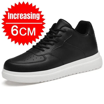 PDEP, nuevos zapatos con aumento De altura para Hombre, Zapatillas con elevador Invisible De 10cm, Zapatillas deportivas De cuero blanco, Zapatillas De Hombre talla grande 46