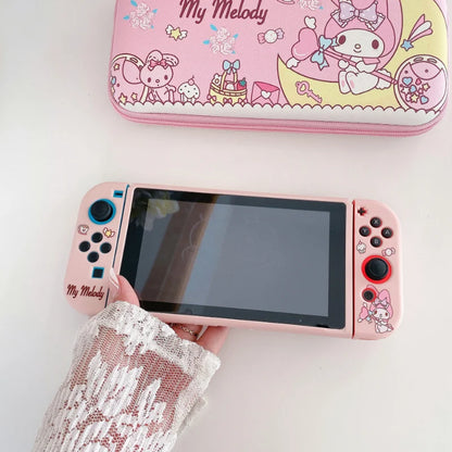 La melodía es adecuada para la cubierta anticaída de color suave de silicona Nintendo OLED, funda protectora desmontable para consola de juegos portátil NS