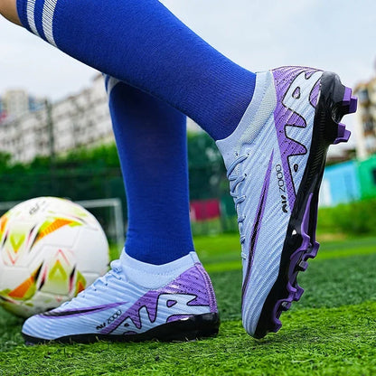 Nuevas zapatillas de deporte para hombre, botas de fútbol, botines de fútbol de caña media, zapatos de fútbol antideslizantes de alta calidad, superventas, FG/TF, fútbol sala interior