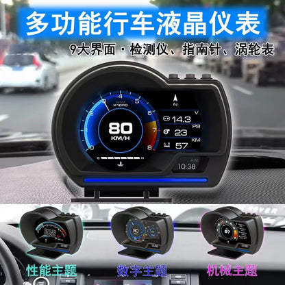 El más nuevo A501 pantalla frontal de coche OBD2 Smart Car HUD Turbo Gauge odómetro Digital alarma de seguridad temperatura de agua y aceite RPM medidor automático