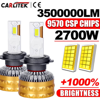 2700W H1 faro LED 3500000LM Led Canbus lámparas de coche H4 H7 H11 H8 9005 9006 HB3 HB4 9012 HIR2 luces antiniebla luz de coche 2 tubos de cobre