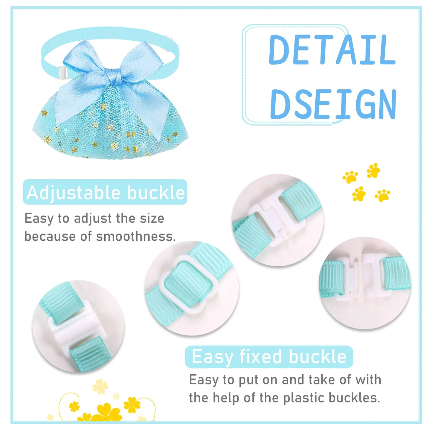 10 Uds. Collar con lazo para perro, Collar ajustable con lazos para perro y gato, corbata ostentosa de encaje para accesorios para perros pequeños, proveedor de aseo para cachorros