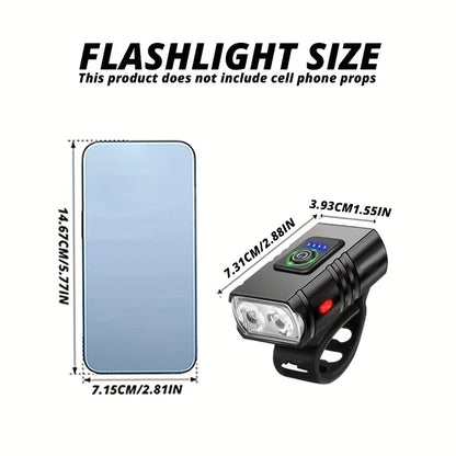 1 unidad, Material plástico, iluminación led, carga USB de faros de bicicleta, adecuado para faros de bicicleta, carrera nocturna, ca