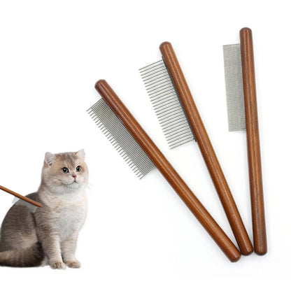 Peine para gatos, cepillo para gatos, pelo largo, peine con aguja para gatos, nudos abiertos para quitar accesorios flotantes para el cabello, peine de fila para mascotas