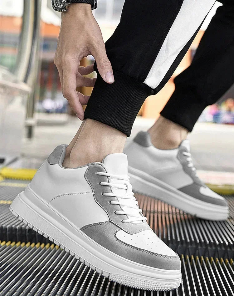 PDEP, nuevos zapatos con aumento De altura para Hombre, Zapatillas con elevador Invisible De 10cm, Zapatillas deportivas De cuero blanco, Zapatillas De Hombre talla grande 46