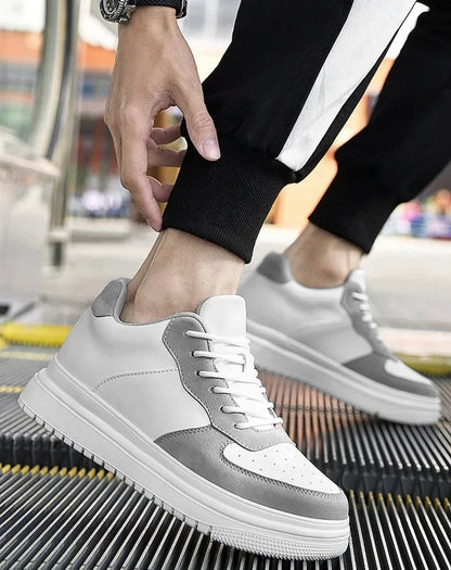 PDEP, nuevos zapatos con aumento De altura para Hombre, Zapatillas con elevador Invisible De 10cm, Zapatillas deportivas De cuero blanco, Zapatillas De Hombre talla grande 46