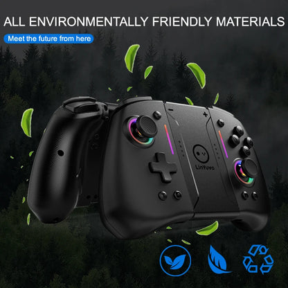 LinYuvo KS42 Joy-pad inalámbrico con luz de meteoros con luces RGB de 8 colores para interruptor/Lite/OLED, con programable, Turbo y vibración