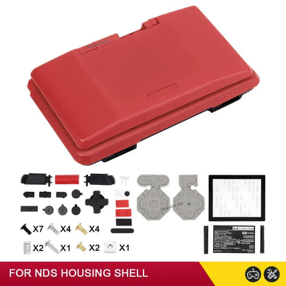 Carcasa de repuesto para consola NDS, DS, NDS, accesorios con botones, 6 colores, azul y rojo