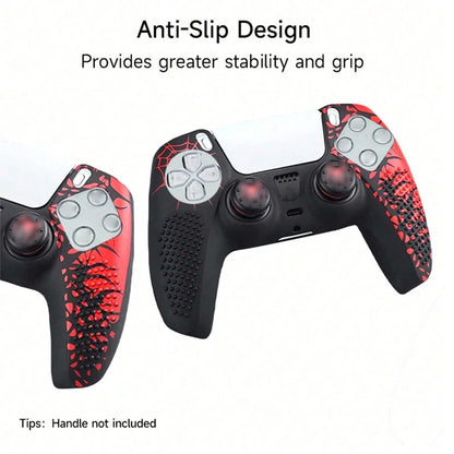 Funda protectora de silicona antideslizante para controlador de PS5, Compatible con controlador de PS5 con pegatina de tapa de agarre para pulgar
