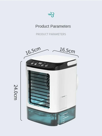Aire acondicionado portátil, ventilador de escritorio con doble pulverización, atomización ultrasónica, Enfriador de aire silencioso de 3 velocidades, luz nocturna, ventilador eléctrico para el hogar