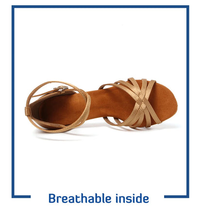 Zapatos de baile latino con suelas de gamuza para mujer, zapatos de baile de Tango Indood, tacones cubanos, tacón alto para fiesta, zapatos de baile de salón, venta al por mayor