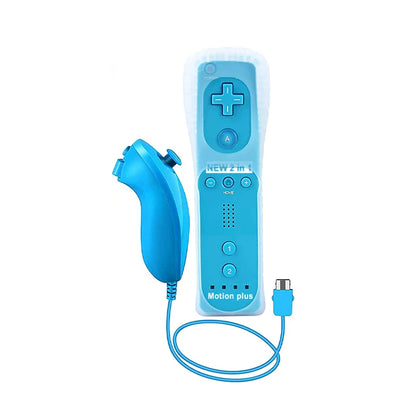 Un par de mandos a distancia con controlador Nunchuck para juegos Wii Control para consola Wii Gamepad inalámbrico con Motion Plus
