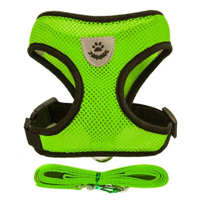 Arnés de malla ajustable de poliéster para gatos, chaleco para caminar, correa de plomo para cachorros, Collar para perros pequeños y medianos, accesorios para mascotas