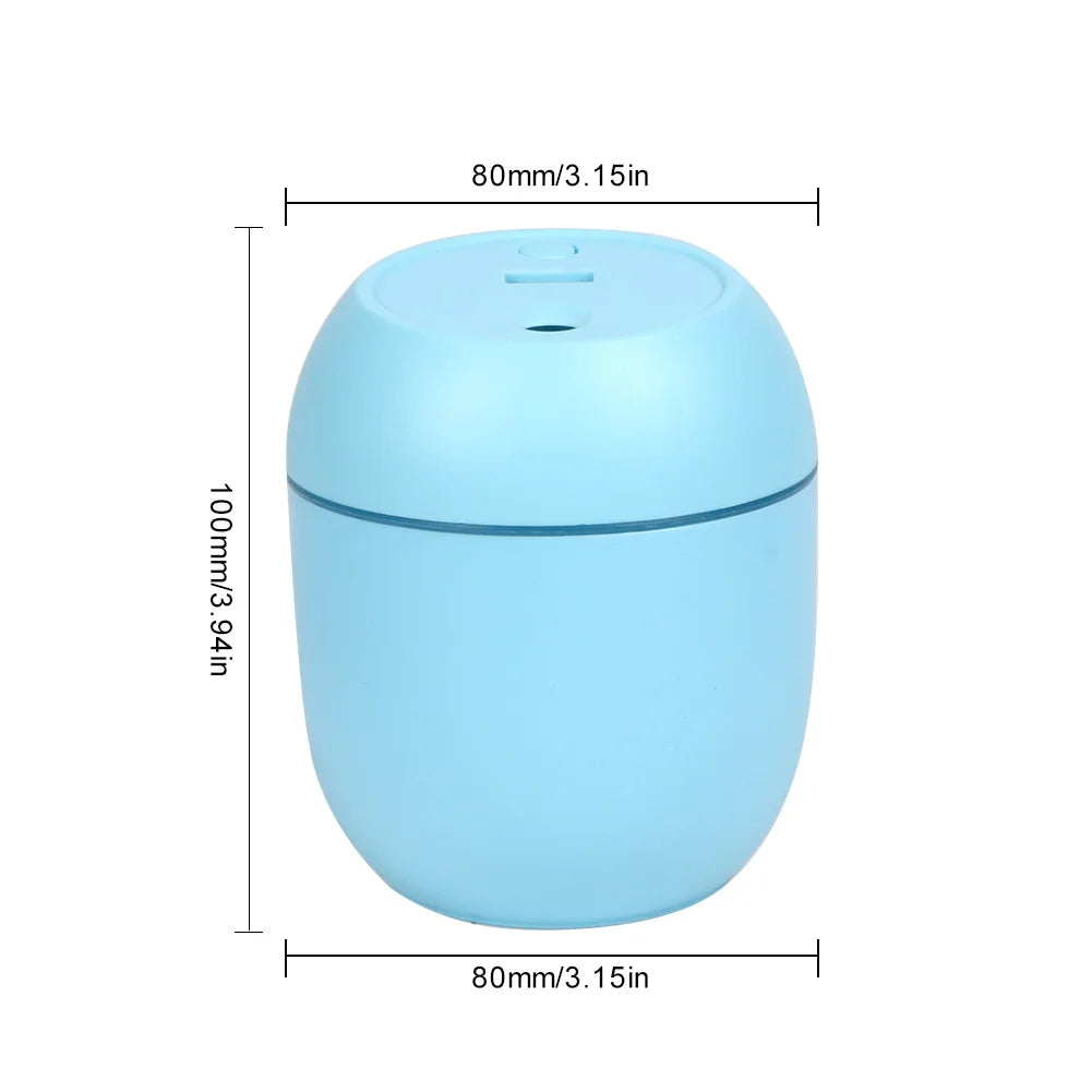 Mini humidificador de aire USB, difusor de aceites esenciales para el hogar y el coche, generador de niebla silencioso ultrasónico con lámpara LED de Color