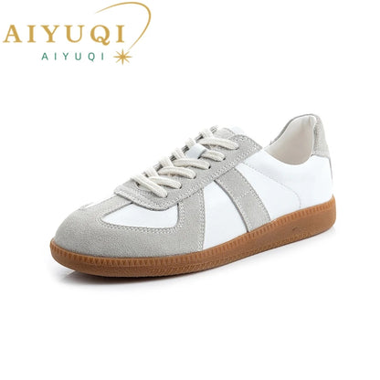 AIYUQI, zapatillas de deporte para mujer, novedad de 2025, zapatos de entrenamiento moral de cuero genuino para mujer, zapatos planos informales de primavera para mujer