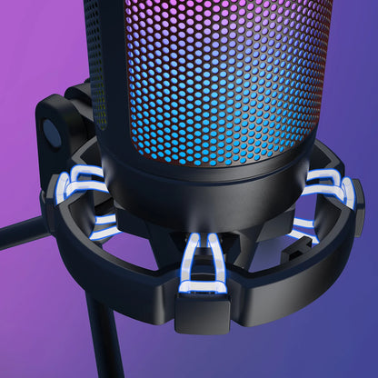 FIFINE Micrófono de condensador USB para juegos, para PC PS4 PS5 MAC con soporte de choque y filtro pop y control de ganancia para podcasts, Ampligame A6V
