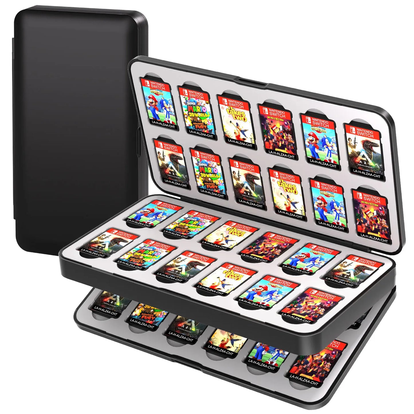 Caja de almacenamiento de tarjetas de juego con interruptor 48 en 1, caja de tarjetas de juego con interruptor magnético, accesorios de juego con forro de silicona suave