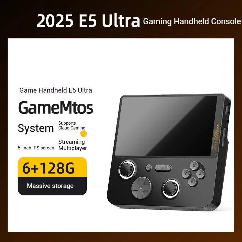 2025 NUEVA consola de juegos GAMEMT E5 Ultra portátil Joystick de efecto Hall 60Hz Pantalla táctil IPS 5000mAh Consolas Android portátiles