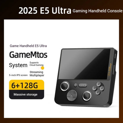 2025 NUEVA consola de juegos GAMEMT E5 Ultra portátil Joystick de efecto Hall 60Hz Pantalla táctil IPS 5000mAh Consolas Android portátiles