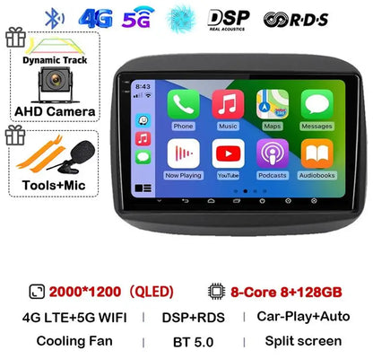 Android15 QLED para Fiat Mobi 2016 2017 2018 -2022 Radio de coche reproductor de vídeo Multimedia navegación GPS estéreo Carplay 4G WIFI sin DVD
