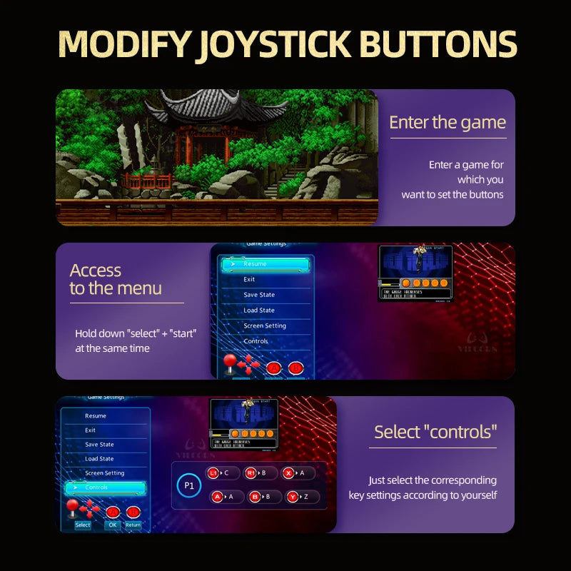 VILCORN M8 Game Stick 4K consola de videojuegos Arcade para MAME PS1 9 emulador con doble Arcade Joysitck 41000 juegos máquina Retro