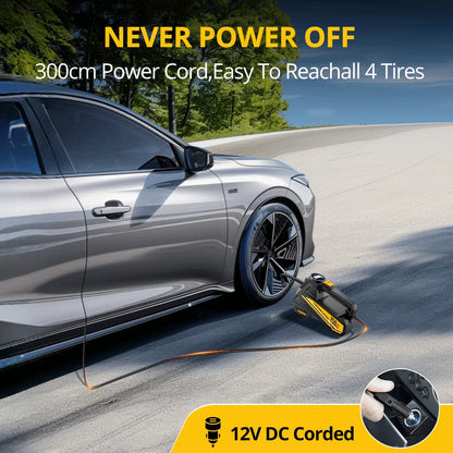 Compresor de aire portátil para coche, inflador de neumáticos con cable Digital, bomba de aire de neumáticos con luz LED de emergencia para coche, motocicleta, bicicleta