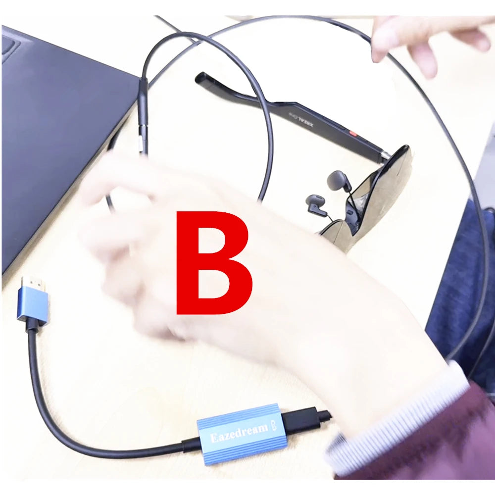 AR Glasses Hub sin costuras multidispositivo tipo C adaptador de carga compatible con HDMI para Xreal Beam Viture Rokid Station Rayneo XR USB-C
