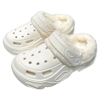 Zapatos de cueva EVA acolchados de invierno para hombres y mujeres, nuevos zapatos Baotou de fondo grueso, zapatillas de algodón cálidas para parejas, hombres y mujeres