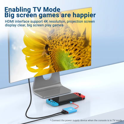 Estación de acoplamiento para juegos portátil Hub TYPE-C con HDMI y USB 3.0 Perfecto para viajes y juegos