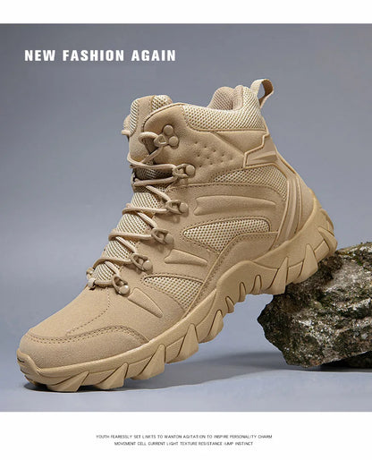Botas de entrenamiento de combate tácticas mejoradas para hombre, zapatos de senderismo de respuesta rápida antidesgaste para acampar al aire libre, zapatillas de pesca y caza para hombre