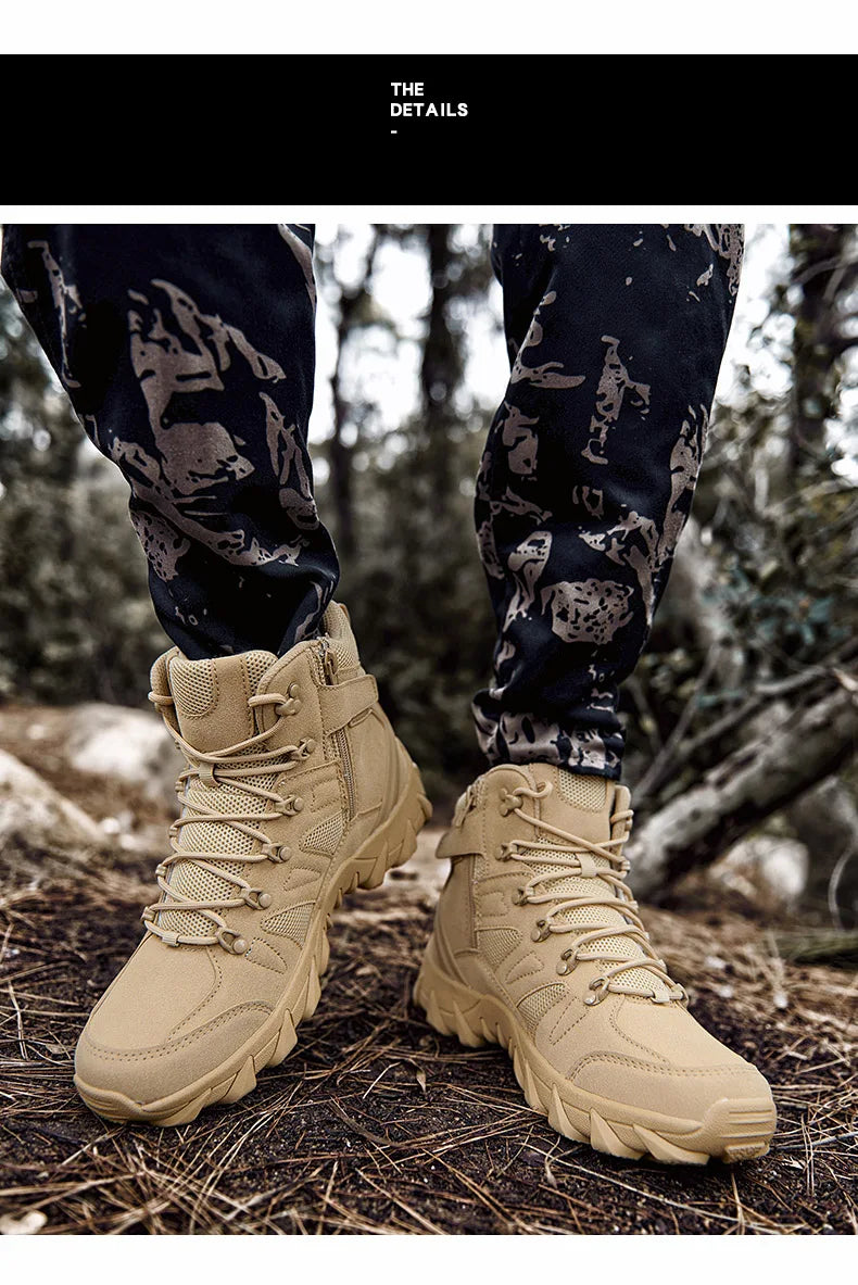 Botas de entrenamiento de combate tácticas mejoradas para hombre, zapatos de senderismo de respuesta rápida antidesgaste para acampar al aire libre, zapatillas de pesca y caza para hombre