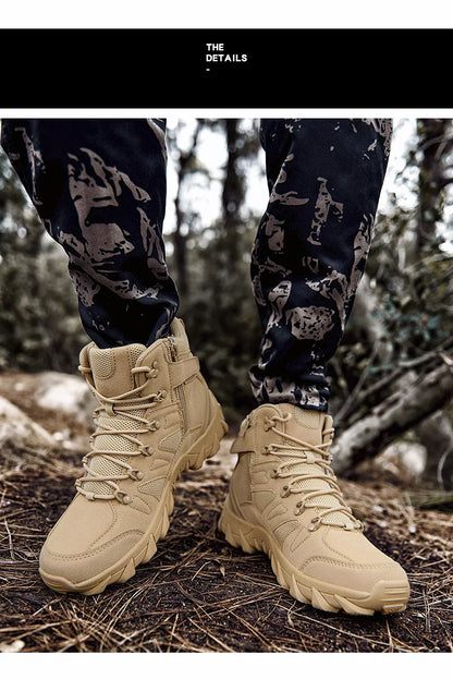 Botas de entrenamiento de combate tácticas mejoradas para hombre, zapatos de senderismo de respuesta rápida antidesgaste para acampar al aire libre, zapatillas de pesca y caza para hombre