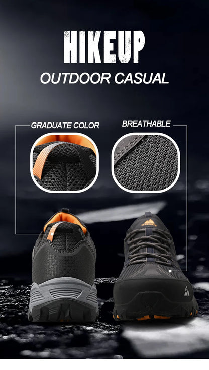 HIKEUP, zapatillas antideslizantes con amortiguación transpirable, zapatos de senderismo para hombre, zapatillas deportivas para correr y senderismo, zapatos deportivos de montaña al aire libre para hombre