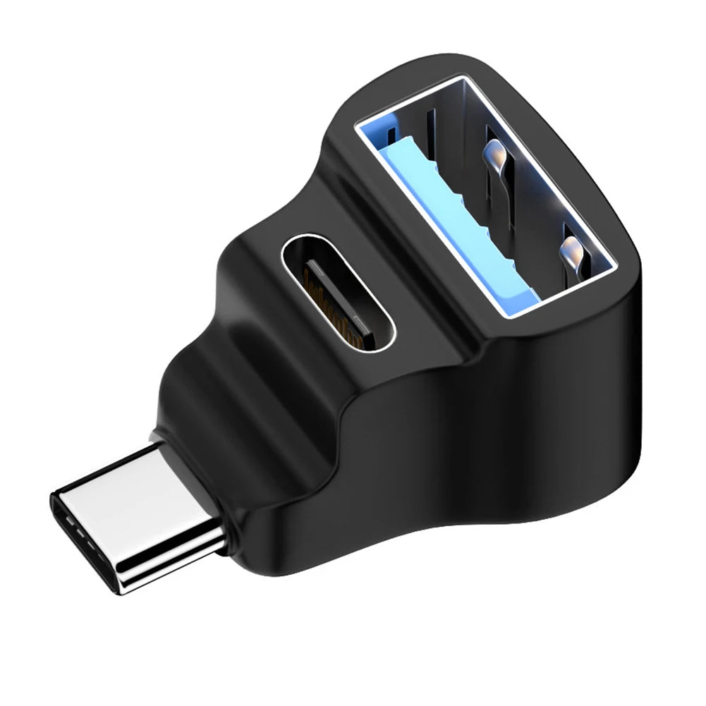 Adaptador USB tipo C en forma de U de 180 grados, convertidor de carga USBC para Steam Deck/Nintendo Switch, transferencia rápida de datos, OTG, 20gbps