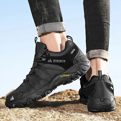 HIKEUP-zapatos de senderismo antideslizantes para hombre, calzado transpirable para exteriores, resistente a salpicaduras, para escalada, turismo, montaña