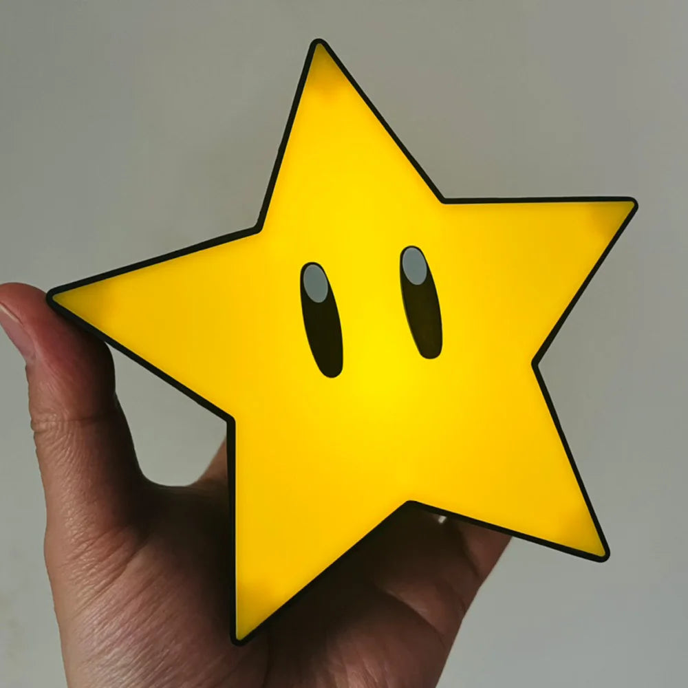 Super Star Light figura Led música luz nocturna sonido carga Usb lámpara de escritorio para regalos juguetes de Navidad