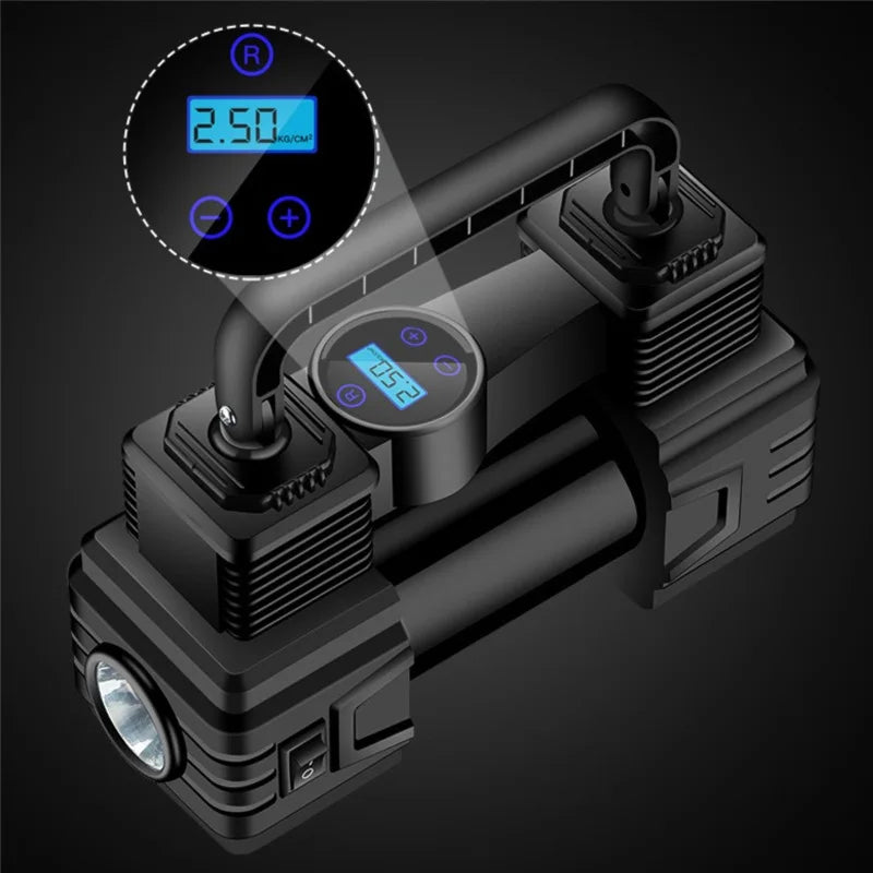 Bomba de aire montada en vehículo, pantalla Digital inteligente, inflador de neumáticos de alta resistencia, bomba de aire portátil de 12V, suministros para automóviles