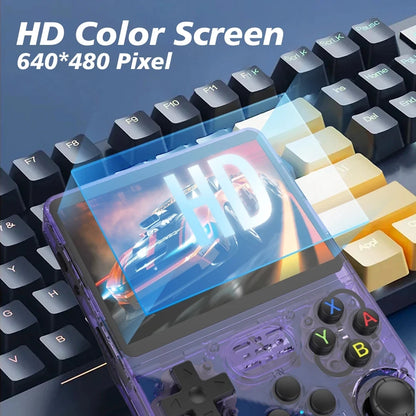 Consola de videojuegos portátil R36S, sistema Linux, pantalla IPS de 3,5 pulgadas, Mini reproductor de vídeo portátil, 64GB, 15000 juegos