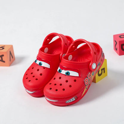 Zapatos Disney Lightning Mcqueen con luz Led para coche, zapatillas para niños, sandalias de playa de animación, regalo para niños y niñas